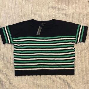 Banana republic women’s striped 100% marina wool short sleeve top. Nwts